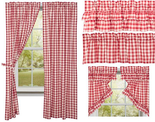 Annie Buffalo Check Red Curtain Collection