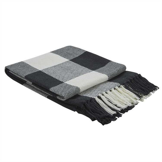 Wicklow Check Black & Cream Throw