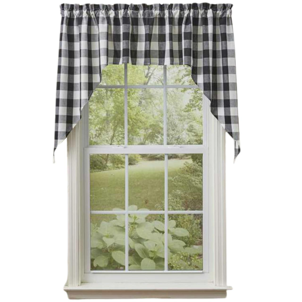 Wicklow Check Black & Cream Swags - 72x36