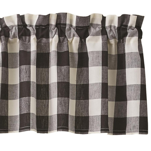 Wicklow Check Black & Cream Valance - 72x14