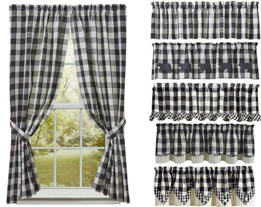Wicklow Check Black & Cream Curtain Collection