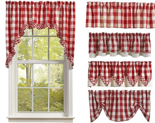 Wicklow Check Red & Cream Curtain Collection