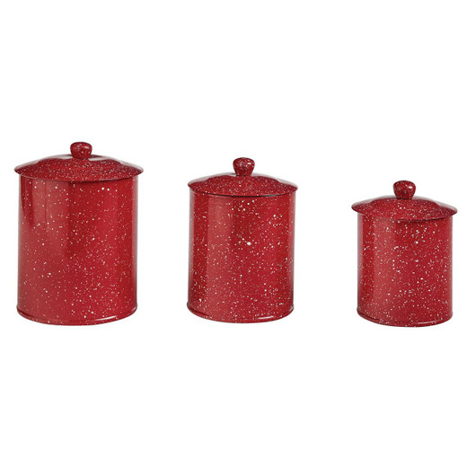 Lidded Ironstone Kitchen Canisters Set of 3