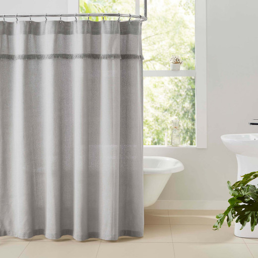 Burlap Dove Grey Shower Curtain