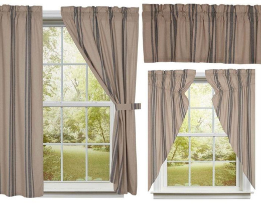 Grain Sack Charcoal Curtain Collection