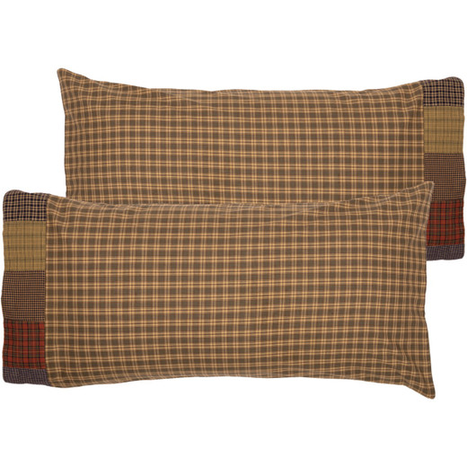Cedar Ridge Pillowcases With Block Border - King Set of 2