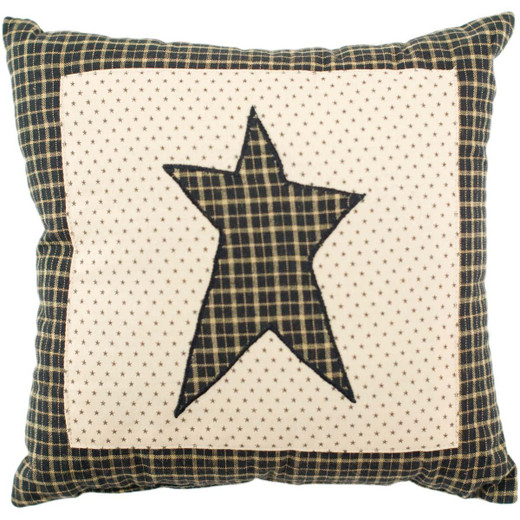 Pieced Star Applique Pillow - 16x16 - Country Village Shoppe