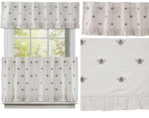 Embroidered Bee Curtain Collection