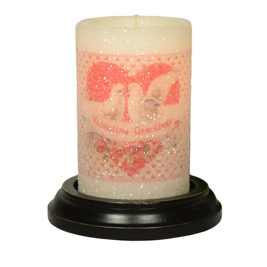 Swirling Glitter Pink Candle