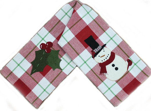 Christmas Kitchen Towels, Buffalo Plaid Snowman Snowman Pattern