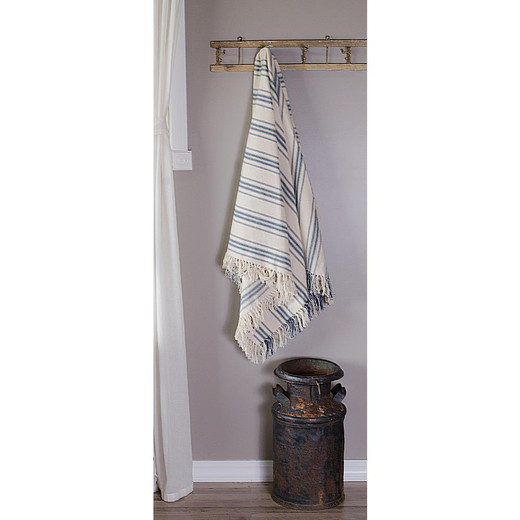 Grain Sack Stripe Colonial Blue Afghan