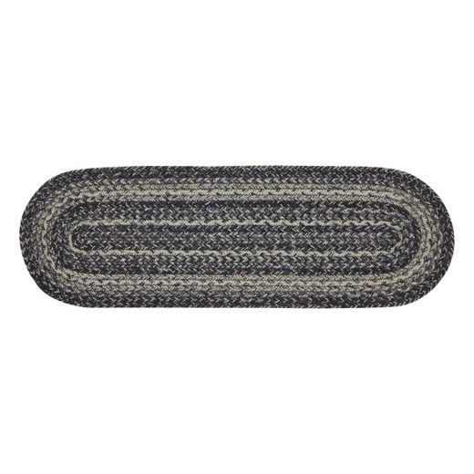 Sawyer Mill Black and Gray Braided Rug with Included Rug Pad