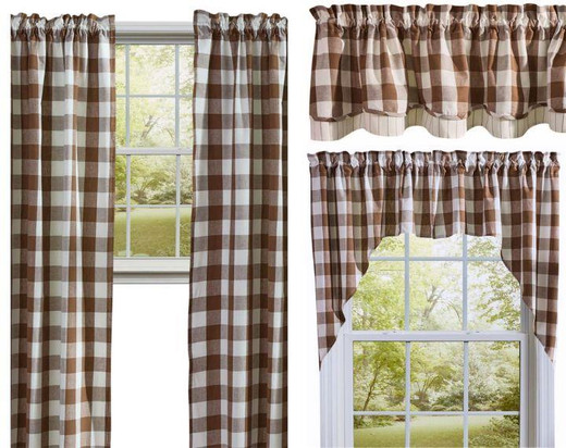 Wicklow Check Brown & Cream Curtain Collection