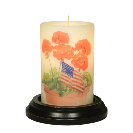 Candle Sleeve - Large Red Geranium Flag Vanilla