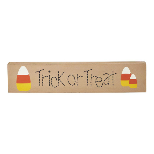 Trick Or Treat Wooden Sign - 13x3