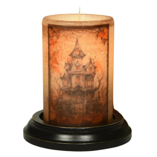 Candle Sleeve Spooky Fall Mansion Brown Sugar Country Village Shoppe