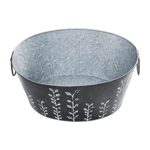 Spring In Bloom Debossed Tub - Metal 16x7.25