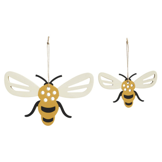 Buzzy Bees Bee Shaped Wall Hanging - Set of 2 - Country Village Shoppe