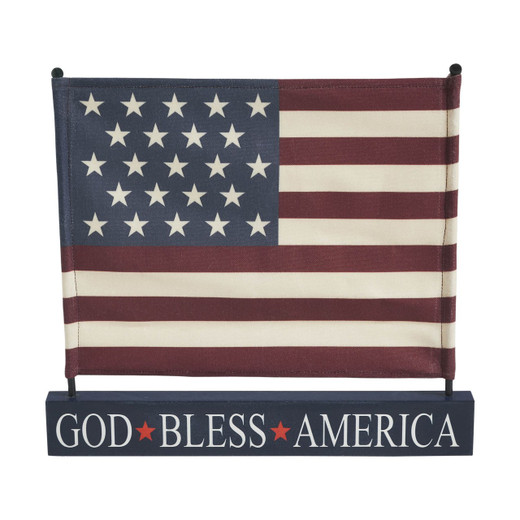 American Flag on Blue Base - 14x12