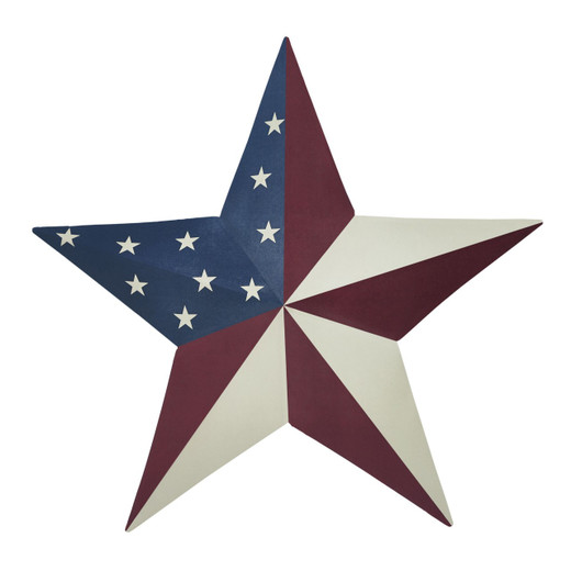 American Flag Theme Metal Star - 8x8