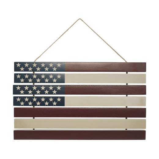 USA Flag Stacked Wall Hanging - 20x12