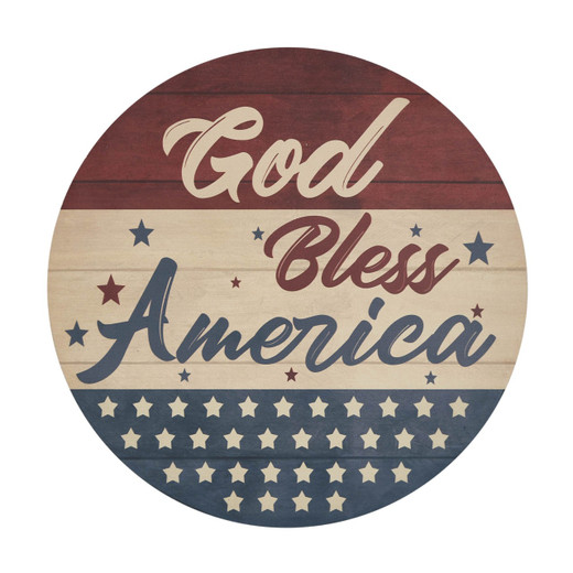 God Bless America Wall Sign - Round 11"