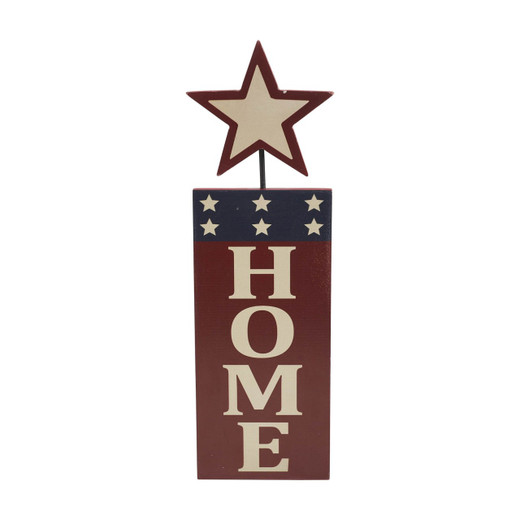 Home With Star Outline Wall Sign - 5x16