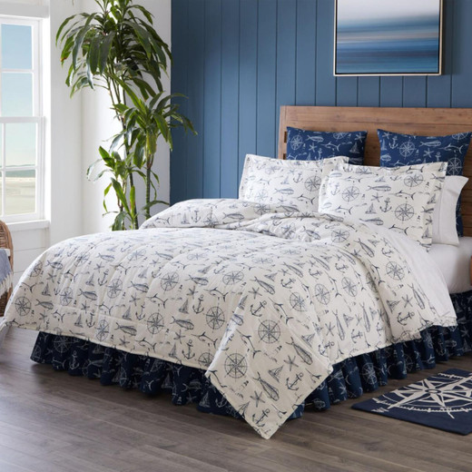 Captain's Quarters Navy Bed Skirt