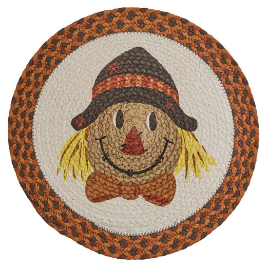 Scarecrow Braided Placemats - Round 15" Set of 6