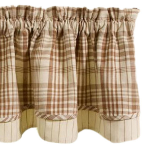 Currant Lined Layered Valance - 72x16