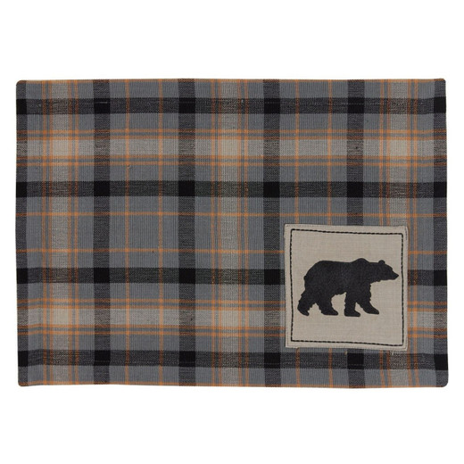 Black Oak Placemats - Plaid Bear Patch Set of 6