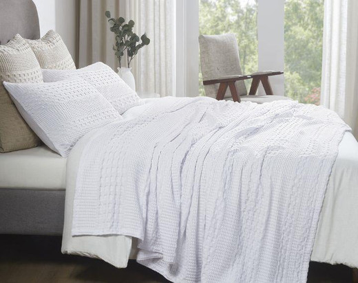 White Waffle Weave Bedding Collection