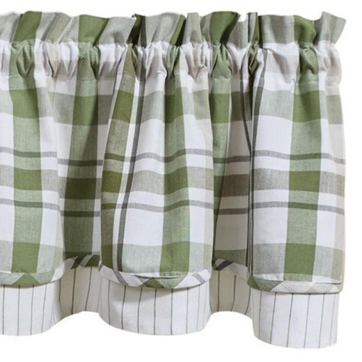 Hayes Plaid Lined Layered Valance - 72x16