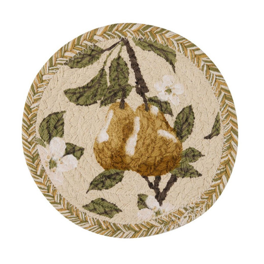Golden Pear Braided Placemats - Round 15" Set of 2