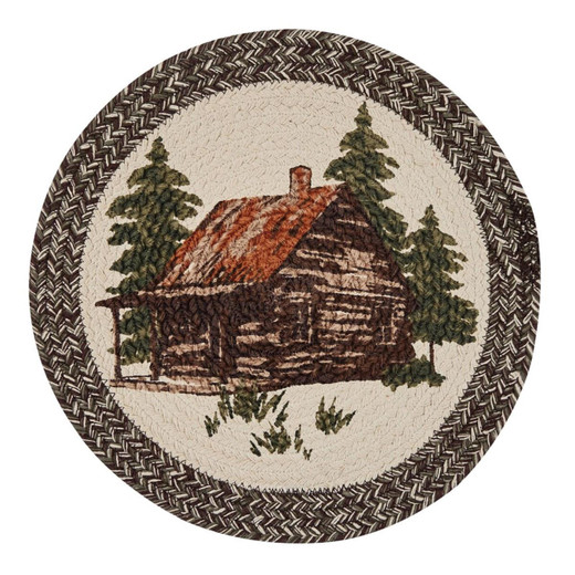 Cabin Braided Placemats - Round 15" Set of 2
