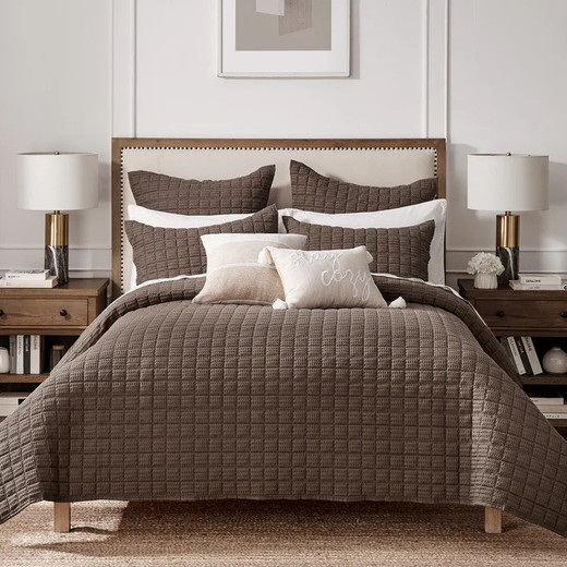 Cocoa Cloud Waffle Quilt Set with Shams | Country Village Shoppe