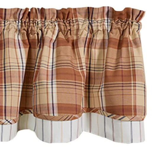 Applewood Plaid Lined Layered Valance - 72x16