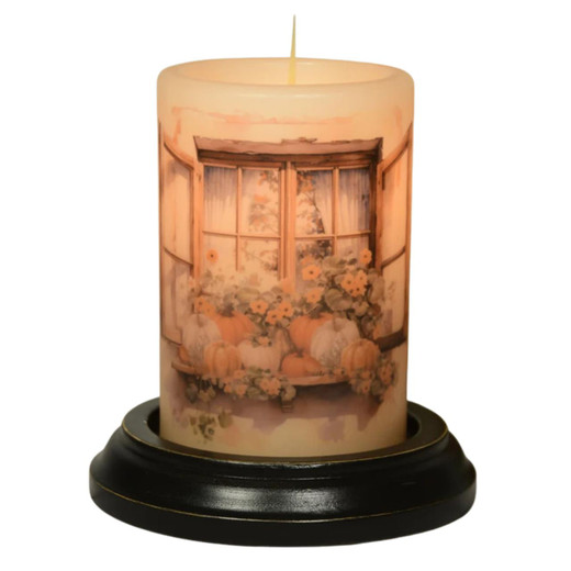 Candle Sleeve - Weathered Garden Window Fall Antique Vanilla