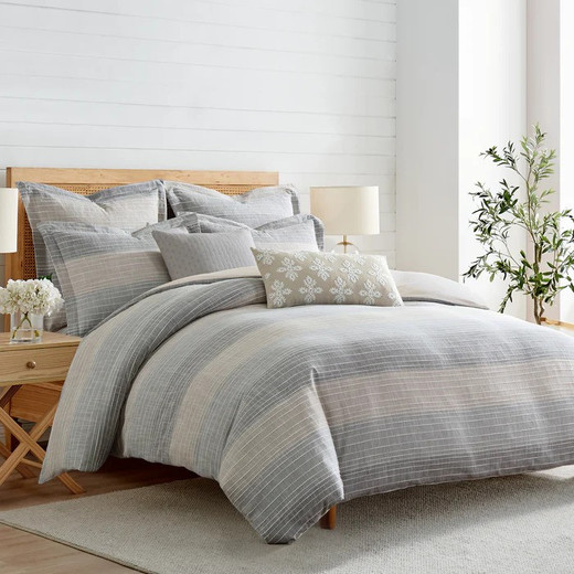 Sand Stripes Natural Comforter Set - With Shams