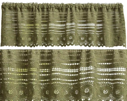 Addison Crochet Matcha Green Curtain Collection