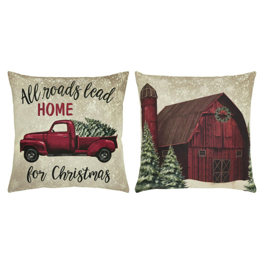 Christmas Farm Pillow Covers - Set of 2 16x16