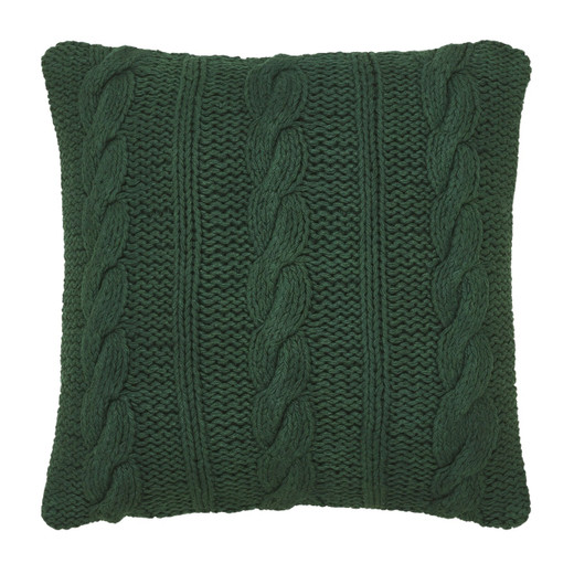 Cable Knit Sweater Pillow - Green 18x18