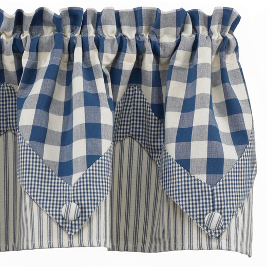 York Blue Valance - Point 72x15