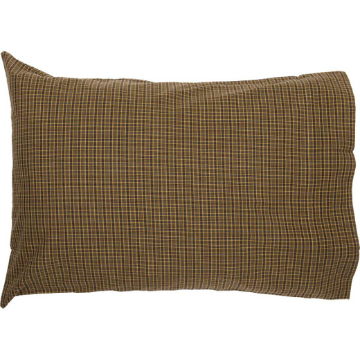 Tea Cabin Green Plaid Pillowcases - Standard Set of 2