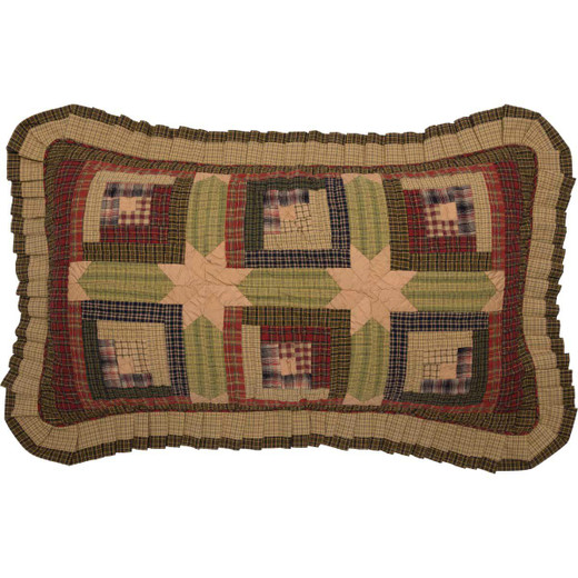 Tea Cabin Log Cabin Hooked Pillow - 18x18