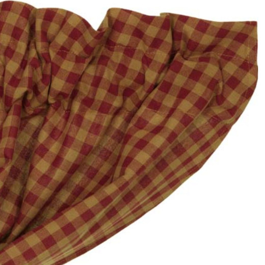 Burgundy Check Valance - Balloon 60x15