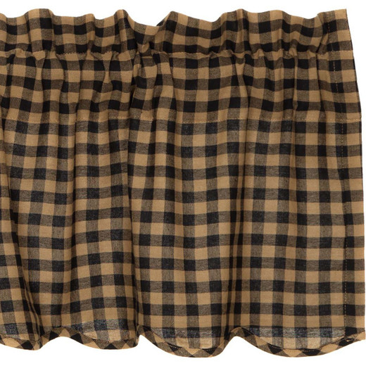 Black Check Valance - 72x16