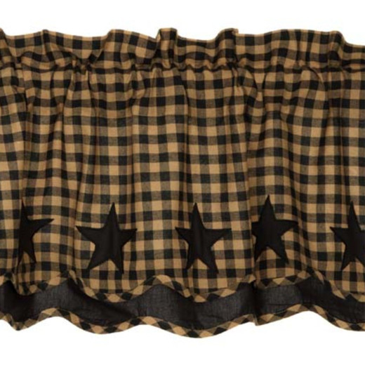 Black Star Valance - Lined Layered 72x16