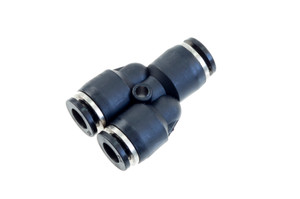 1/4" Vacuum Fitting Y Union (1/4" to 1/4"), Push To Connect - black