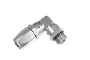 AN hose end to ORB male, swivel, 90 degree (low profile) AN hose end to ORB male, swivel, 90 degree (low profile)